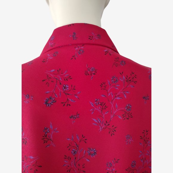 Vintage 1990s Red Floral Double Breasted Lightweight Blazer Jacket 18 - Picture 6 of 11